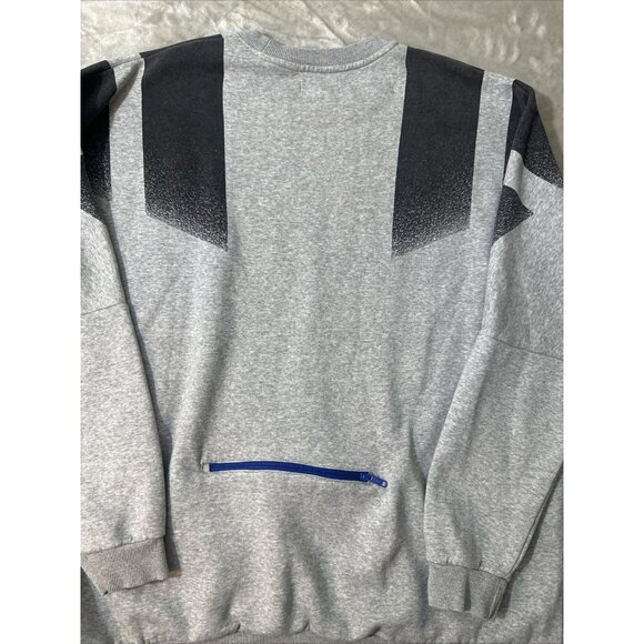 Men’s Adidas Crew Neck Sweater Back Pocket Gray Black Size XL - Picture 15 of 16